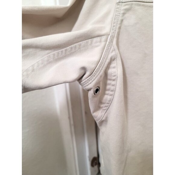 Eddie Bauer Beige Cotton Jacket With Metal Toggle Closures Multiple Pockets Size - Picture 6 of 15